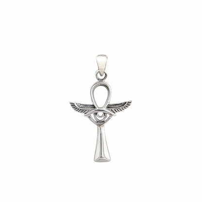 Pendentif Ankh Œil d'Horus Ailes — Argent Sterling 925