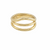 Bague dorée croisée brillante au design élégant pour femme
