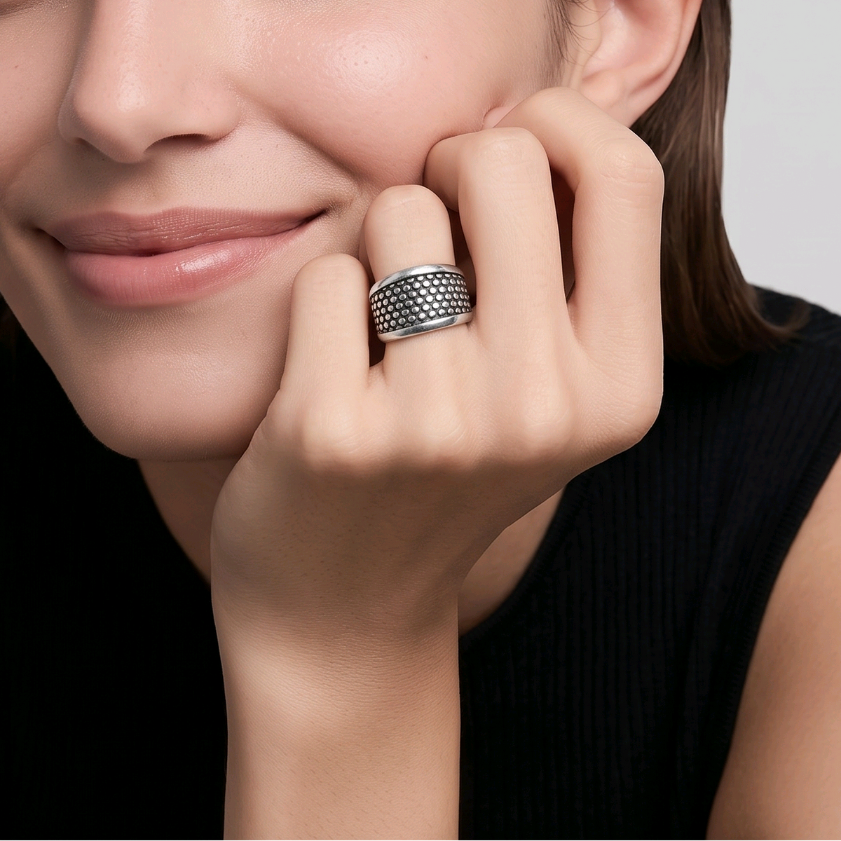 Bague "Tribal Bold" – Argent Sterling Texturé - Alberto Bijoux