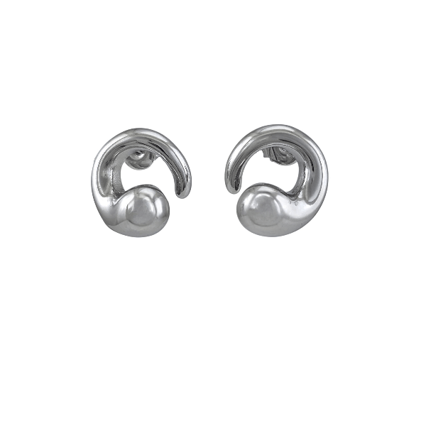 Éclat entrelacé – Boucles d’oreilles argentées 16 mm en acier inoxydable - Alberto Bijoux
