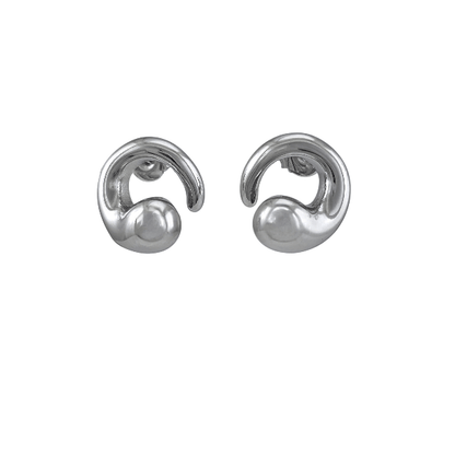 Éclat entrelacé – Boucles d’oreilles argentées 16 mm en acier inoxydable - Alberto Bijoux