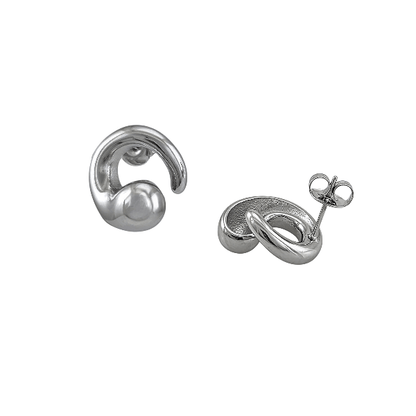 Éclat entrelacé – Boucles d’oreilles argentées 16 mm en acier inoxydable - Alberto Bijoux