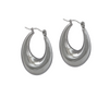 Créoles galbées argentées 33x23 mm – acier inoxydable
