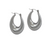 Créoles galbées argentées 33x23 mm – acier inoxydable