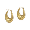 Boucles d’oreilles créoles galbées 33x23 mm – deux couleurs disponibles