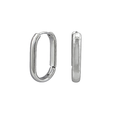 Créoles ovales larges 25x4 mm – Acier inoxydable argenté - Alberto Bijoux