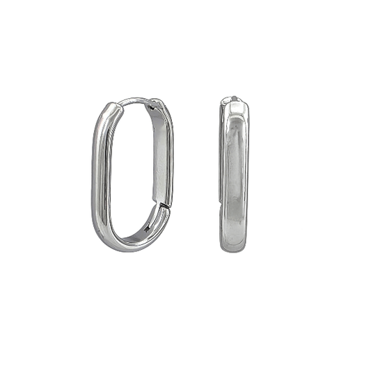 Créoles ovales larges 25x4 mm – Acier inoxydable argenté - Alberto Bijoux