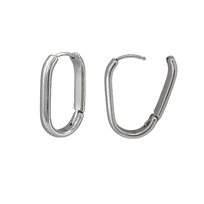 Créoles ovales larges 25x4 mm – Acier inoxydable argenté - Alberto Bijoux