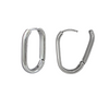 Boucles d’oreilles créoles ovales 25x4 mm en acier inoxydable argenté – vue de profil Alberto Bijoux