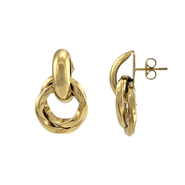 Charme doré – Boucles d’oreilles anneaux entrelacés 27x17 mm - Alberto Bijoux