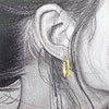 Smooth Gold Drop Hoop Earrings