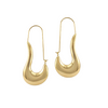 Boucles d’oreilles pendantes dorées avec design sculptural incurvé en acier inoxydable