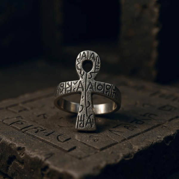Bague "Ankh Sacré" – Croix Égyptienne en Argent Sterling 925 (Tailles 6 à 10) - Alberto Bijoux