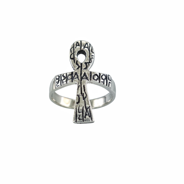 Bague croix Ankh égyptienne gravée en argent sterling 925, symbole de vie, tailles 6 à 10