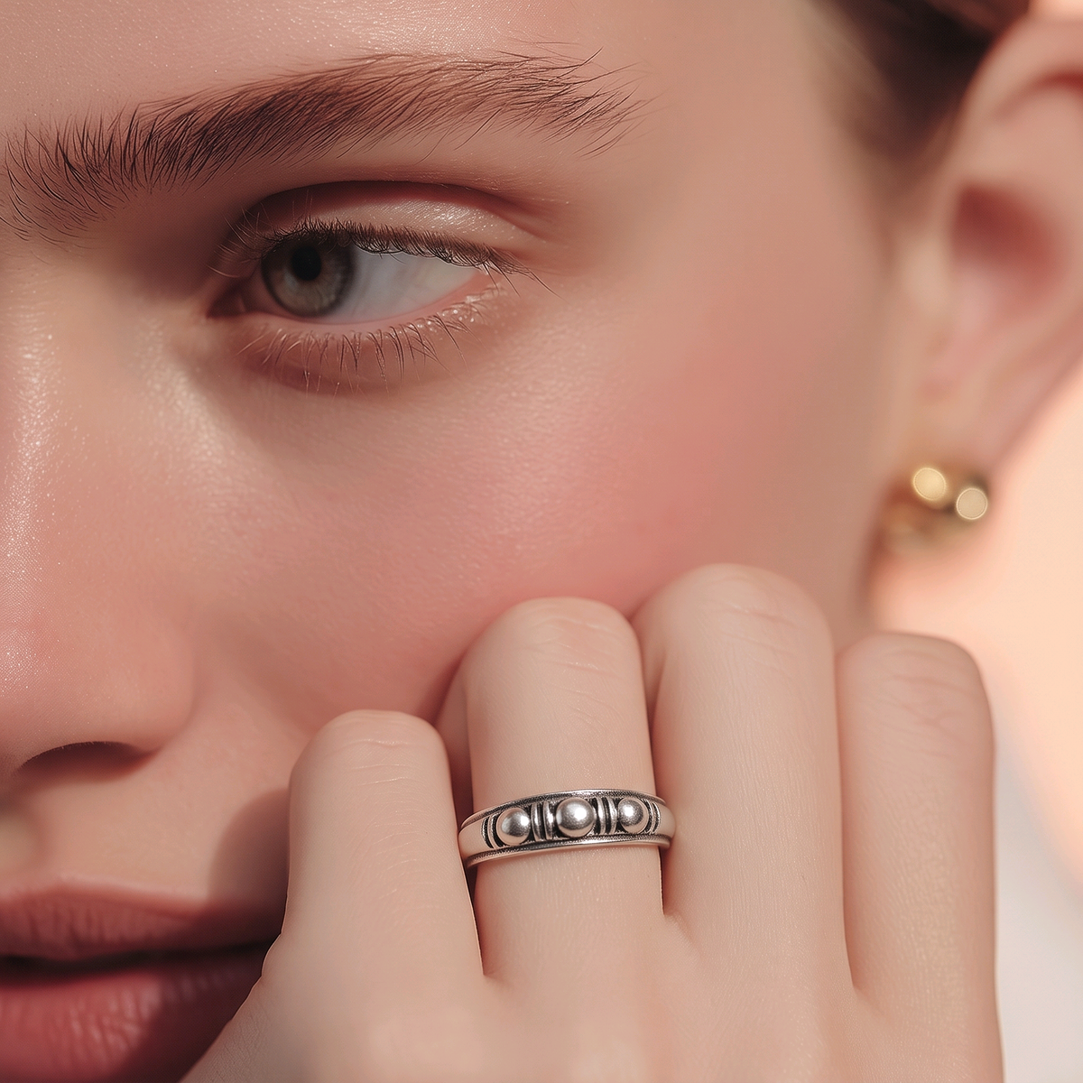 Orion – Bague Argent Sterling 925 à Motifs Martelés - Alberto Bijoux