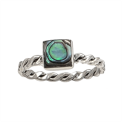 Bague Astra - Abalone Argent Sterling Tressé - Alberto Bijoux