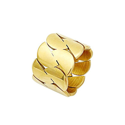 Bold Link – Bague Chaîne Large Dorée - Alberto Bijoux