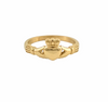 Bague Claddagh dorée avec cœur et couronne, disponible en tailles 6 à 9 - Alberto bijoux