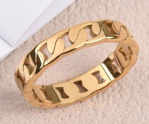 Bague "Cubaine Brillante" – Style chaîne dorée - Alberto Bijoux