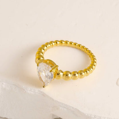 Amora – Bague Dorée Perles & Cœur - Alberto Bijoux