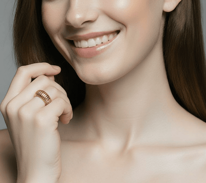 Flexor – Bague Extensible Dorée à Reliefs - Alberto Bijoux