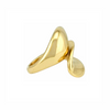 Bague dorée brillante au design artistique et audacieux