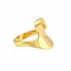 Bague dorée en acier inoxydable au design ouvert et fluide – bijou moderne et chic