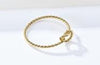 Bague fine dorée avec nœud, en acier inoxydable plaqué or, taille 6 à 9
