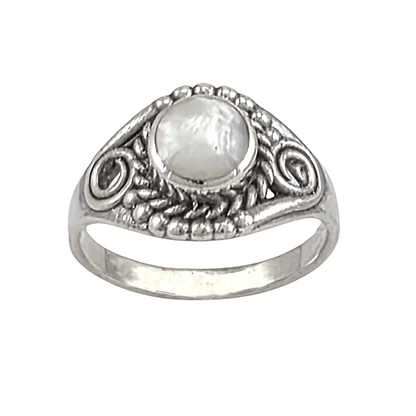 Bague Lyra - Nacre Argent Sterling Vintage - Alberto Bijoux
