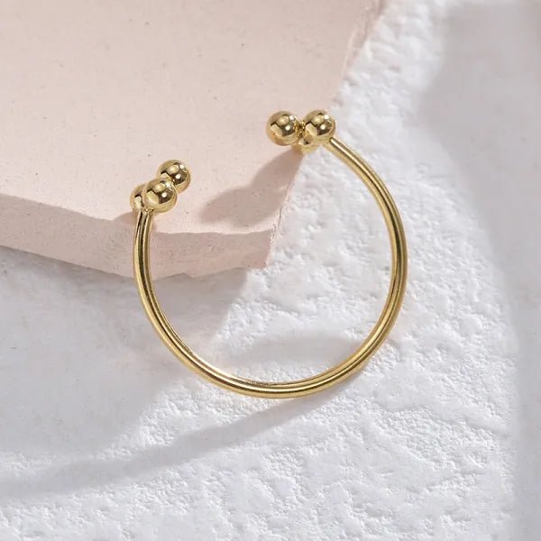 Bague "Mini Perles" Dorée – Ajustée & Stylée - Alberto Bijoux