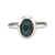 Bague moderne Nebula en argent sterling avec abalone ovale iridescent vert-bleu et design minimaliste épuré