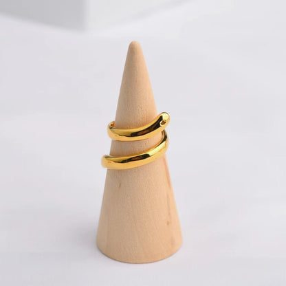 Bague "Onde Dorée" – Spirale Minimaliste (Tailles 6 à 9) - Alberto Bijoux