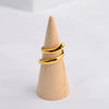 Bague dorée au design spirale minimaliste et élégant, modèle Onde Dorée – Alberto Bijoux