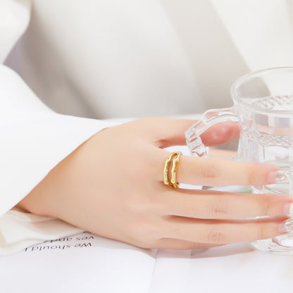 Bague "Ondes Dorées" – Forme libre & moderne - Alberto Bijoux