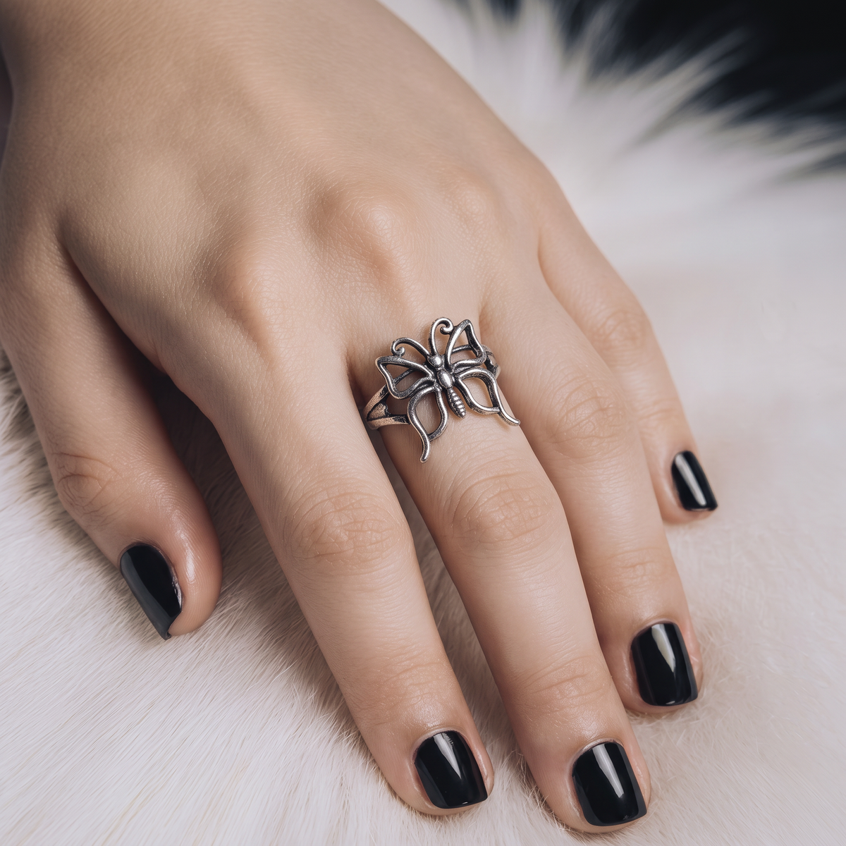 Butterfly Vibes – Bague Papillon Argentée Ajourée (Tailles 5 à 10) - Alberto Bijoux