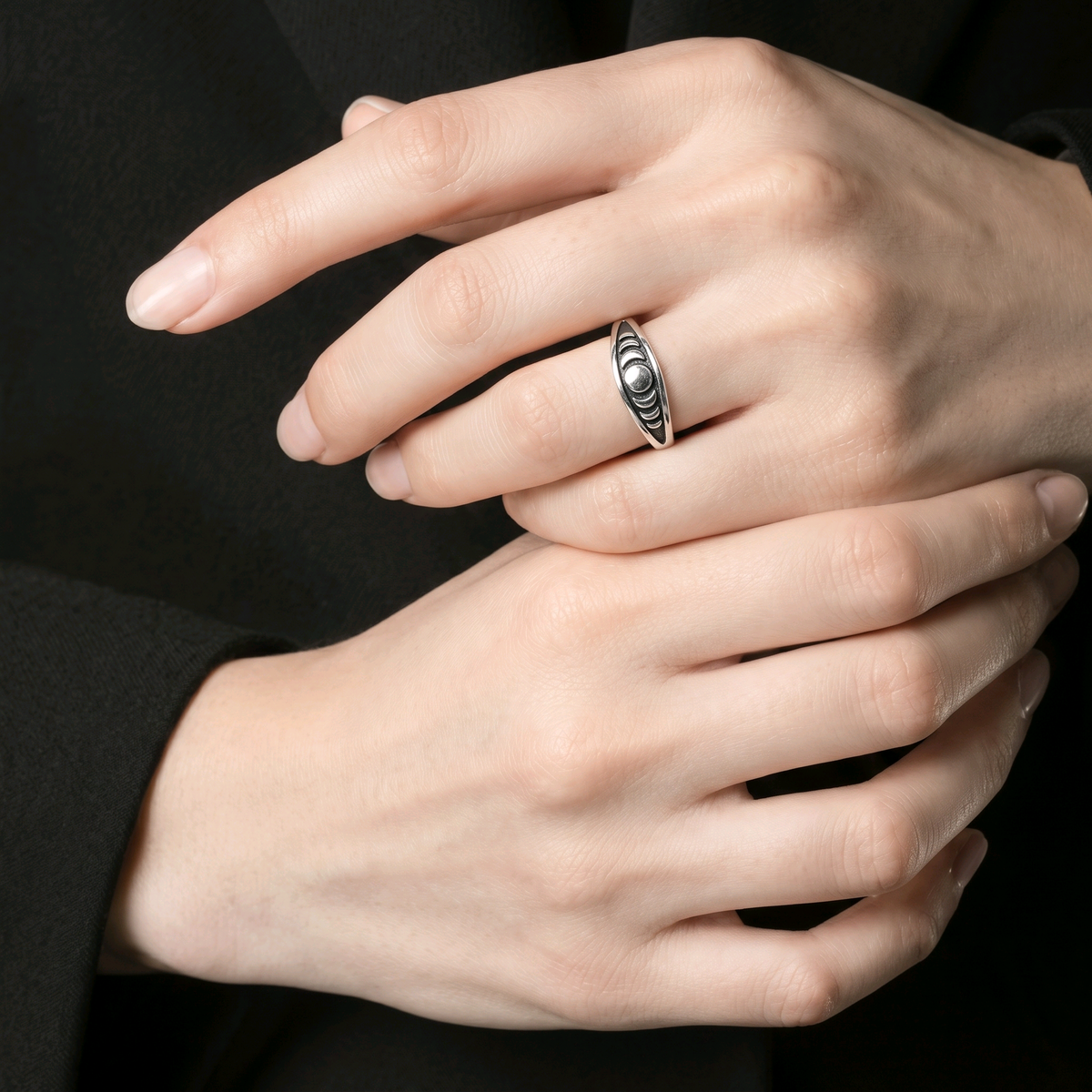Lunara – Bague Phases de Lune en Argent Sterling 925 - Alberto Bijoux