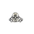 Bague en argent sterling 925 avec tête de mort sculptée, design audacieux et détails sur les côtés, disponible en tailles 5 à 10