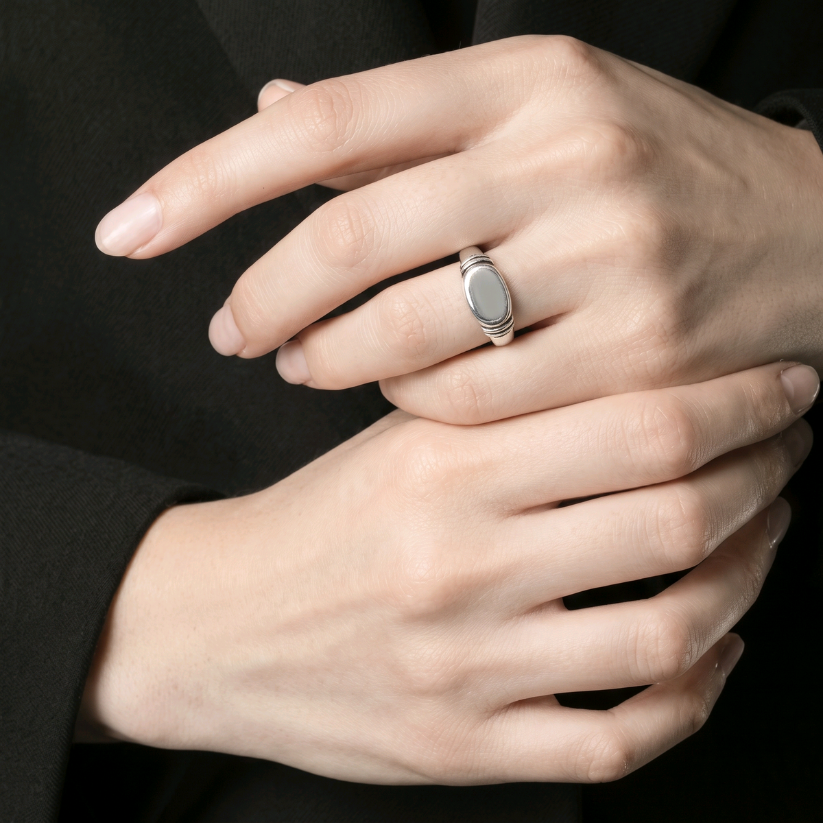 Néo – Bague Style Sceau en Argent Sterling 925 - Alberto Bijoux