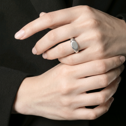 Néo – Bague Style Sceau en Argent Sterling 925 - Alberto Bijoux