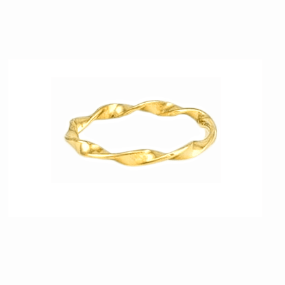 Bague twister fine et raffinée en acier inoxydable dorée - Alberto Bijoux