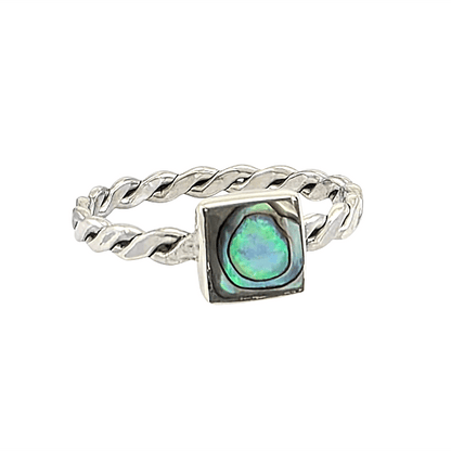Bague Astra - Abalone Argent Sterling Tressé - Alberto Bijoux