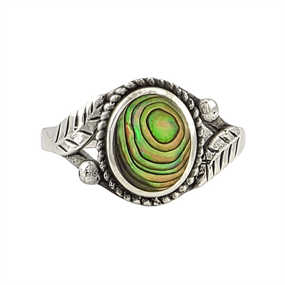 Bague Ava - Abalone Argent Sterling Ornementée - Alberto Bijoux