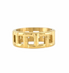 Bague dorée ajourée style cage en acier inoxydable, tailles 6 à 9 - Alberto bijoux