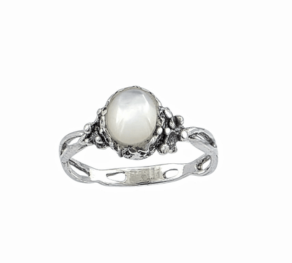 Bague Bohème "Luna Nacre" - Argent Sterling et Nacre Naturelle - Alberto Bijoux