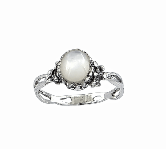Bague Bohème "Luna Nacre" - Argent Sterling et Nacre Naturelle - Alberto Bijoux