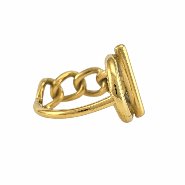 bague bombée dorée lisse bombée dorée lisse en acier inoxydable, style minimaliste – tailles 6 à 9 - Alberto bijoux