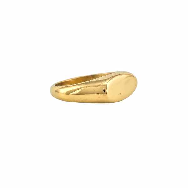 Bague bombée dorée brillante posée sur tissu blanc, disponible en tailles 6, 8 et 9 - Alberto bijoux