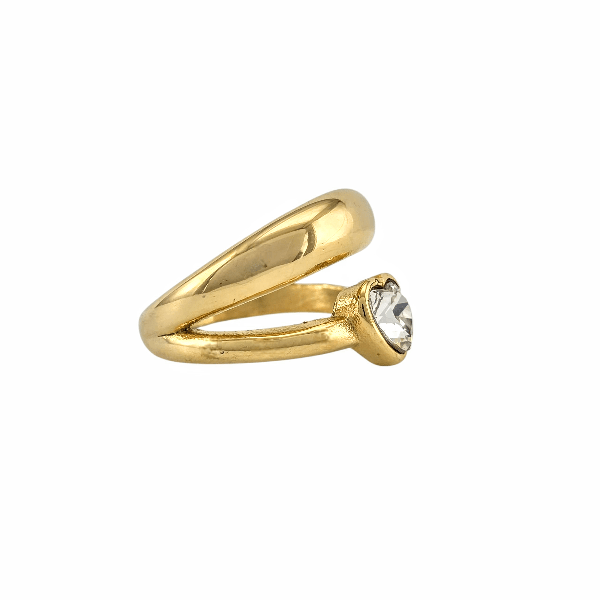 Bague "Cœur de Cristal" Dorée – Amour & Éclat - Alberto Bijoux
