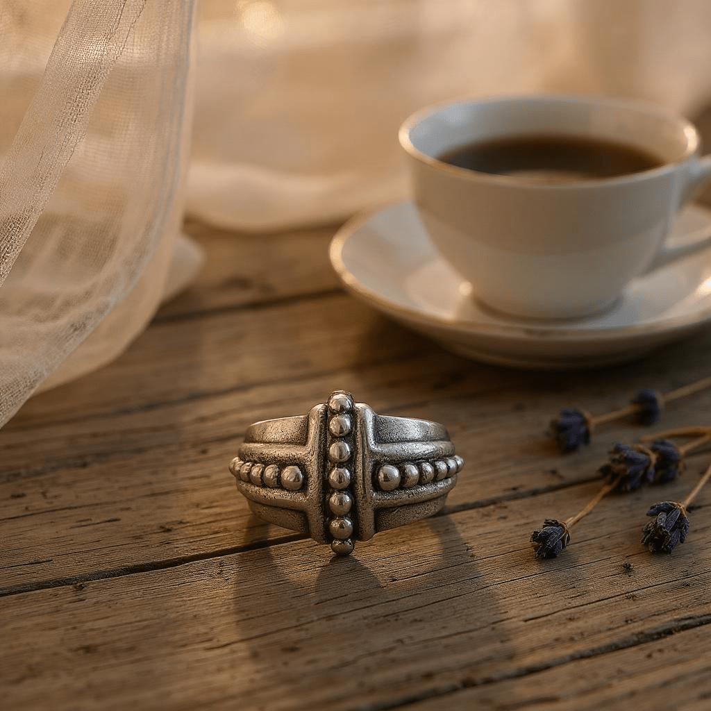 Forteresse Sacrée Argent Sterling 925 - Bague Croix Architecturale - Alberto Bijoux