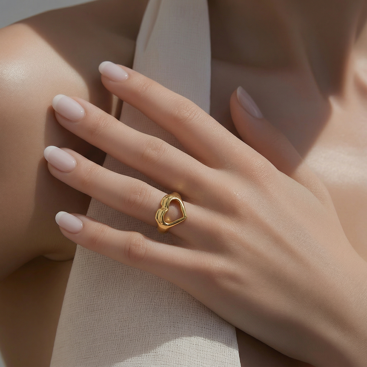 Bague Cœur Doré – Tendresse & Élégance - Alberto Bijoux